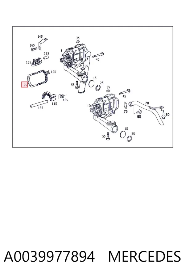 Cadeia de bomba de óleo A0039977894 Mercedes