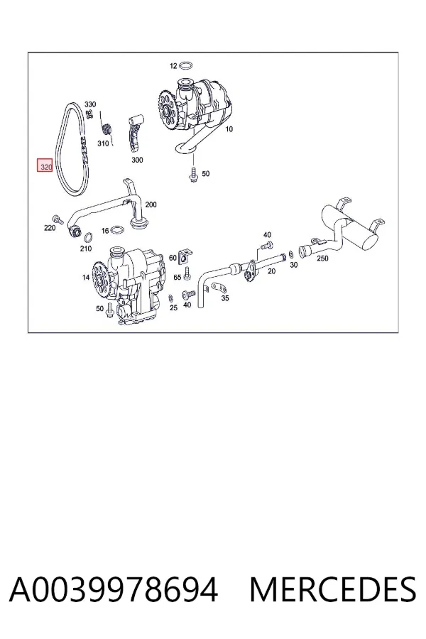 Cadeia de bomba de óleo A0039978694 Mercedes
