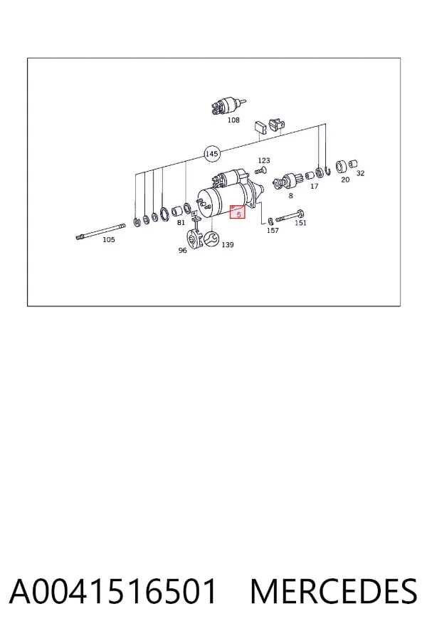 Motor de arranco A0041516501 Mercedes