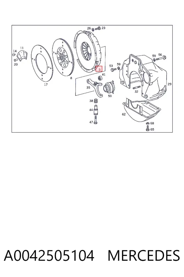 Cesta de embraiagem A0042505104 Mercedes