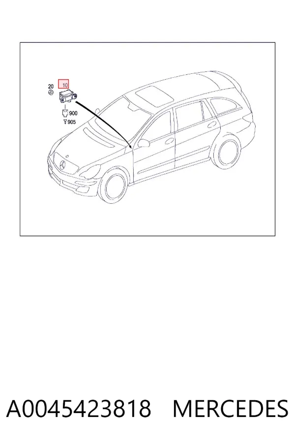 Sensor de aceleração transversal (ESP) A0045423818 Mercedes