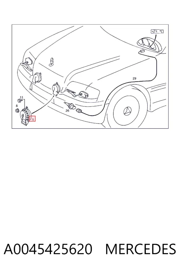 Sinal sonoro (cláxon) A0045425620 Mercedes