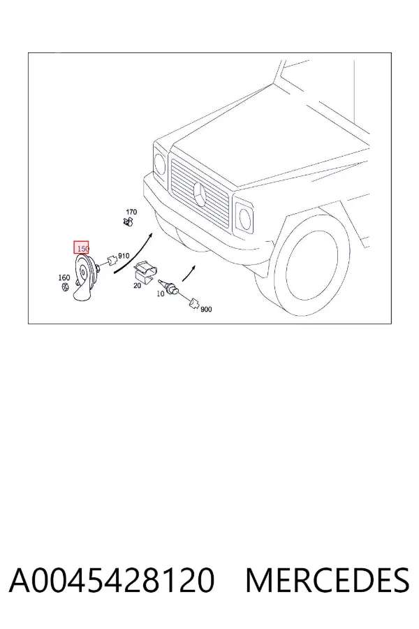 Sinal sonoro (cláxon) A0045428120 Mercedes