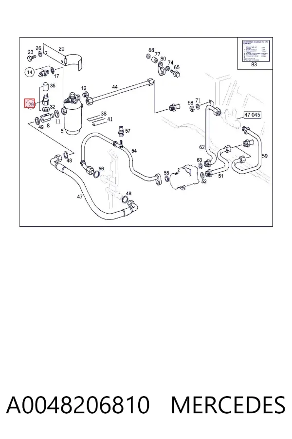 Sensor de pressão absoluta de aparelho de ar condicionado A0048206810 Mercedes
