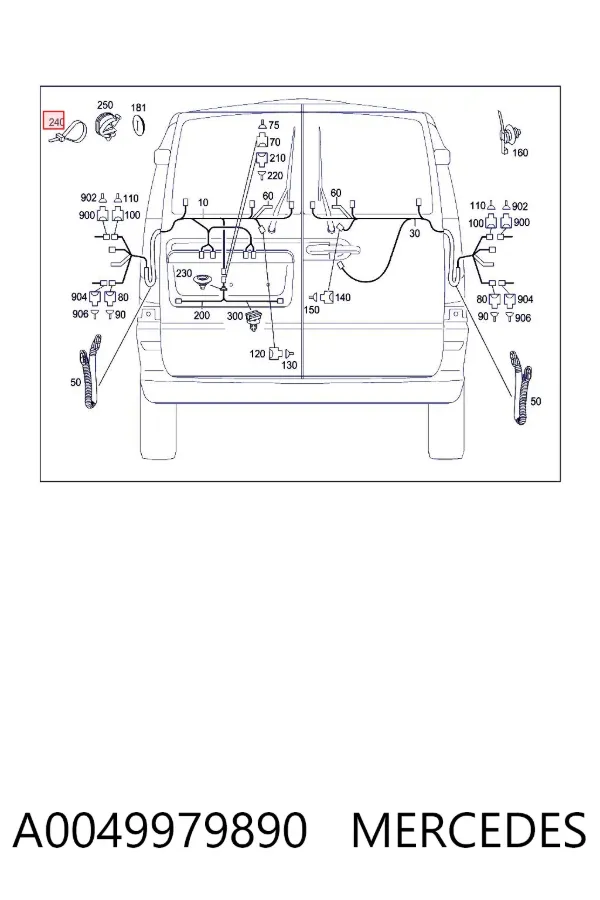 Braçadeira de plástico universal A0049979890 Mercedes