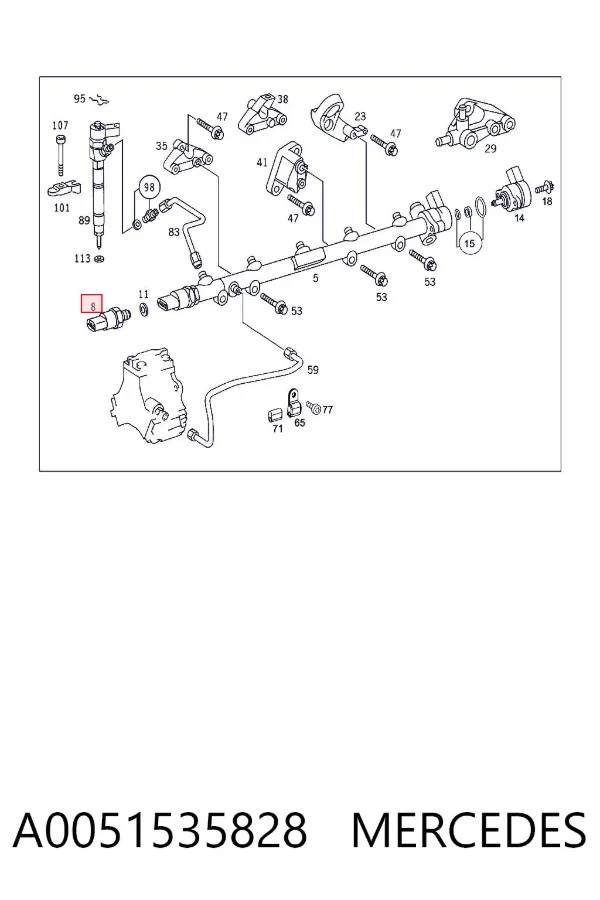 Sensor de pressão de combustível A0051535828 Mercedes