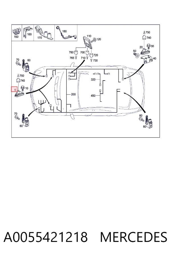Sensor de aceleração vertical A0055421218 Mercedes