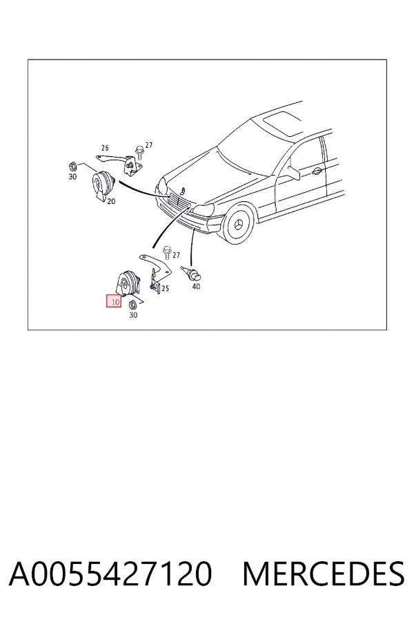 Sinal sonoro (cláxon) A0055427120 Mercedes