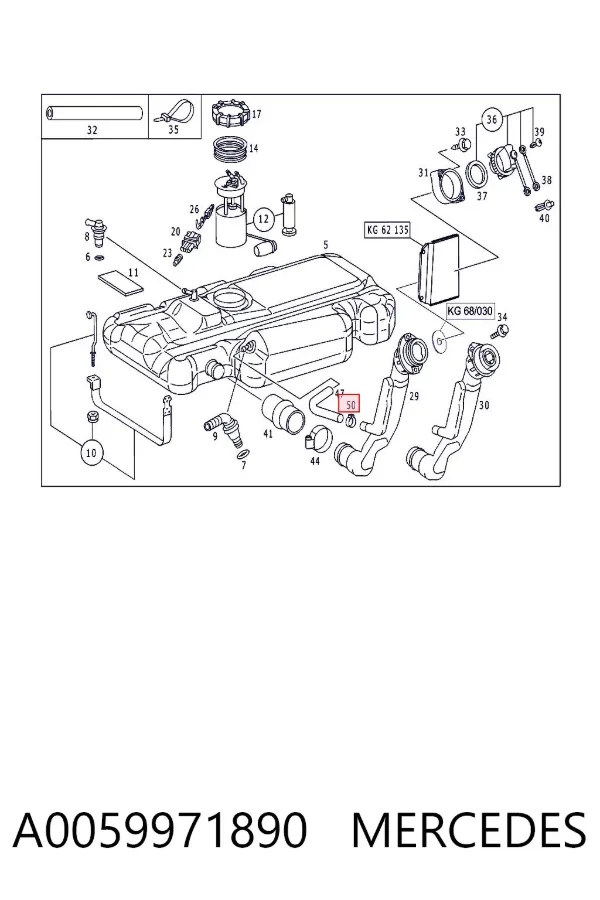 Braçadeira de aperto metálica, universal A0059971890 Mercedes