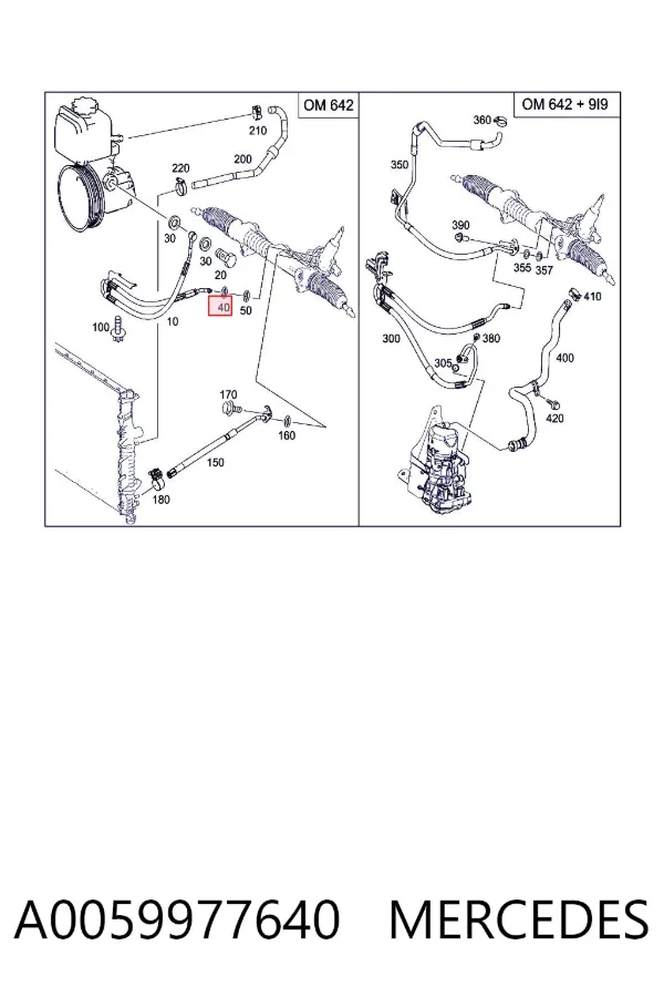 Vedante de rolha de panela de motor A0059977640 Mercedes