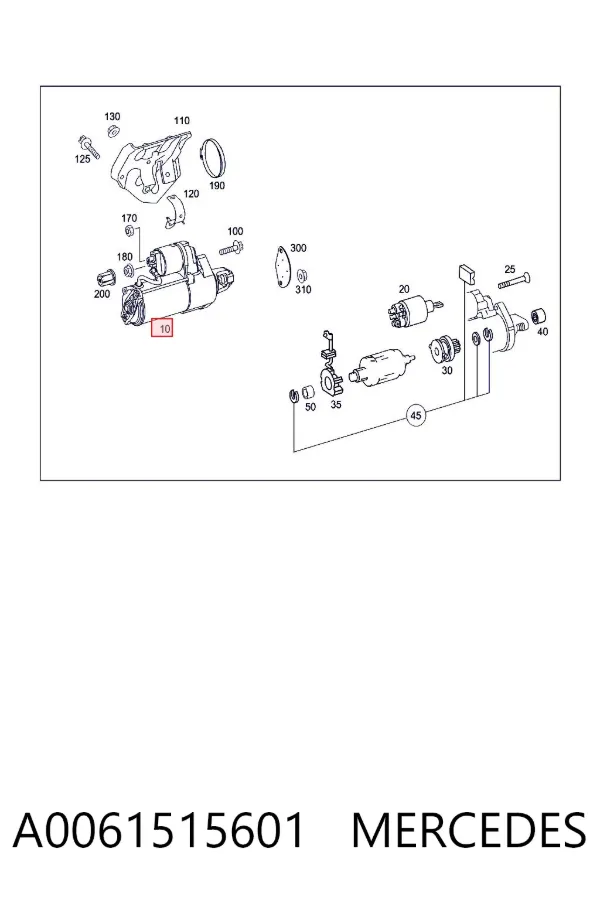 Motor de arranco A0061515601 Mercedes