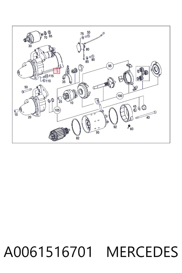 Motor de arranco A0061516701 Mercedes