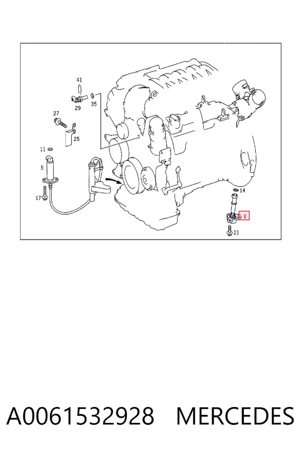 Sensor do nível de óleo de motor A0061532928 Mercedes