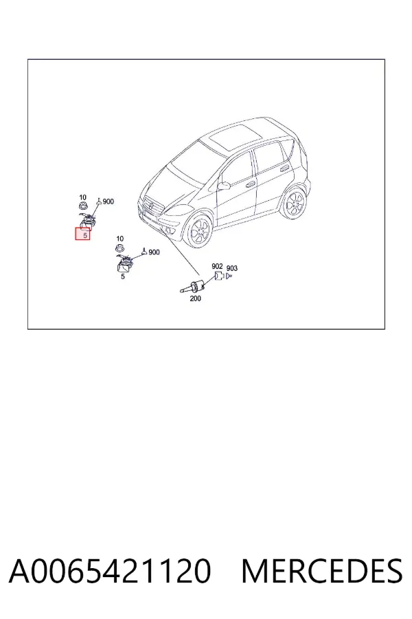 Sinal sonoro (cláxon) A0065421120 Mercedes