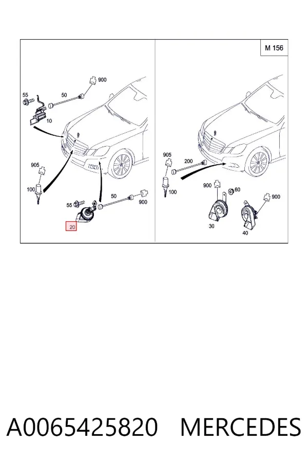 Sinal sonoro (cláxon) A0065425820 Mercedes