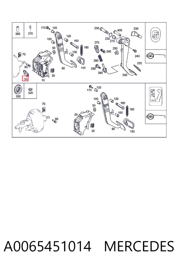 Sensor de ativação de embraiagem A0065451014 Mercedes