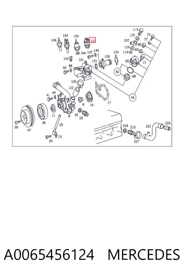 Sensor de temperatura do fluido de esfriamento (de ativação de ventilador do radiador) A0065456124 Mercedes