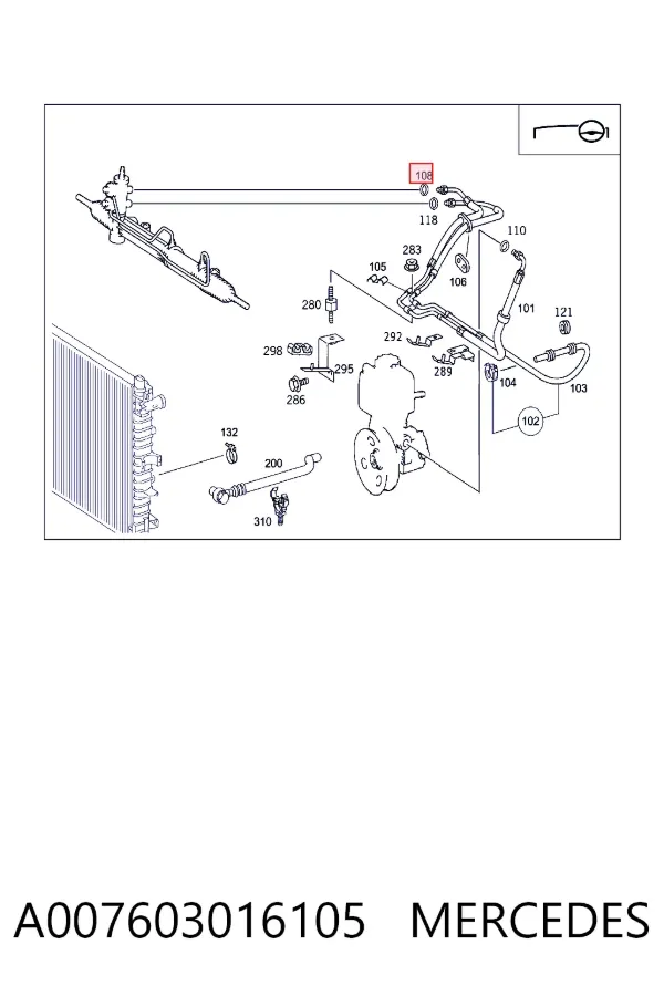 Vedante de rolha de panela de motor A007603016105 Mercedes