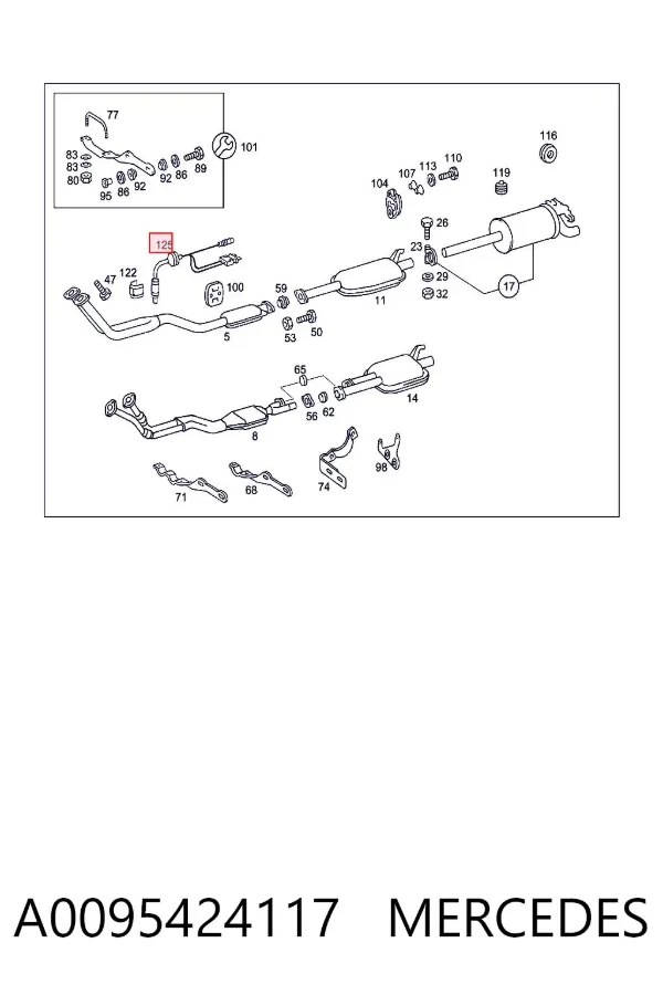 Sonda lambda, sensor de oxigênio A0095424117 Mercedes