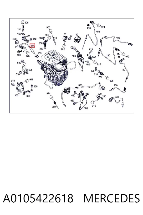 Sonda lambda, sensor de oxigênio até o catalisador A0105422618 Mercedes