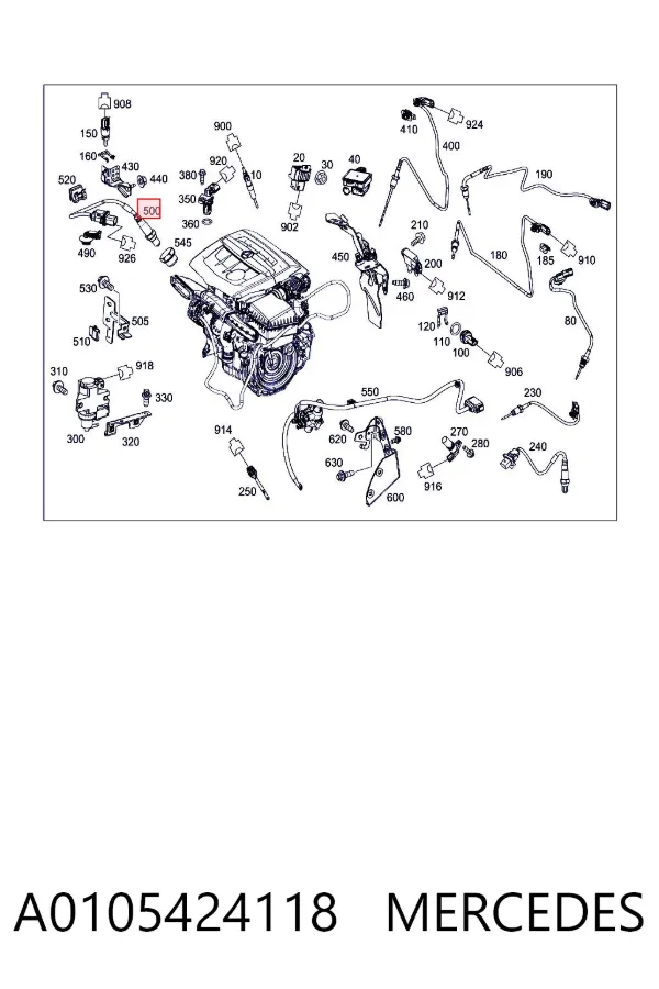 Sonda lambda, sensor de oxigênio até o catalisador A0105424118 Mercedes