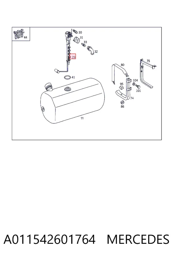 Sensor do nível de combustível no tanque A011542601764 Mercedes