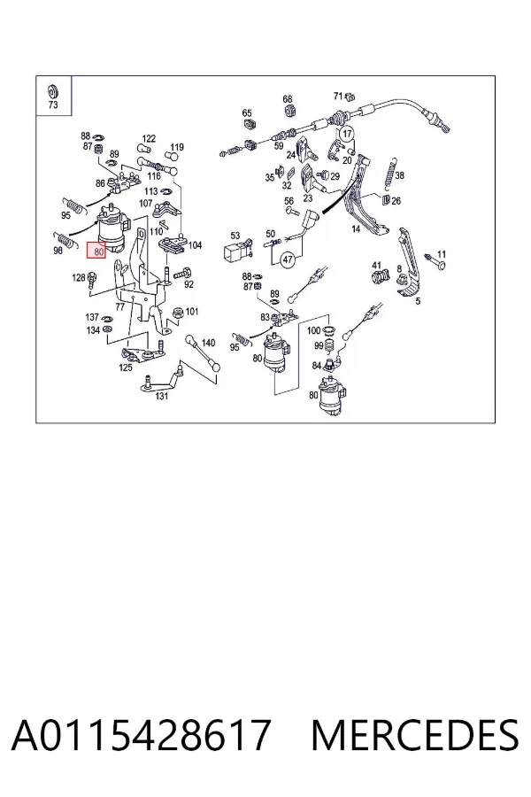 Sensor de posição de pedal de acelerador (de gás) A0115428617 Mercedes