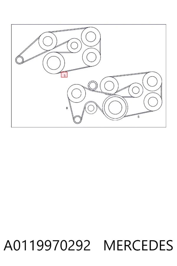 Correia dos conjuntos de transmissão A0119970292 Mercedes