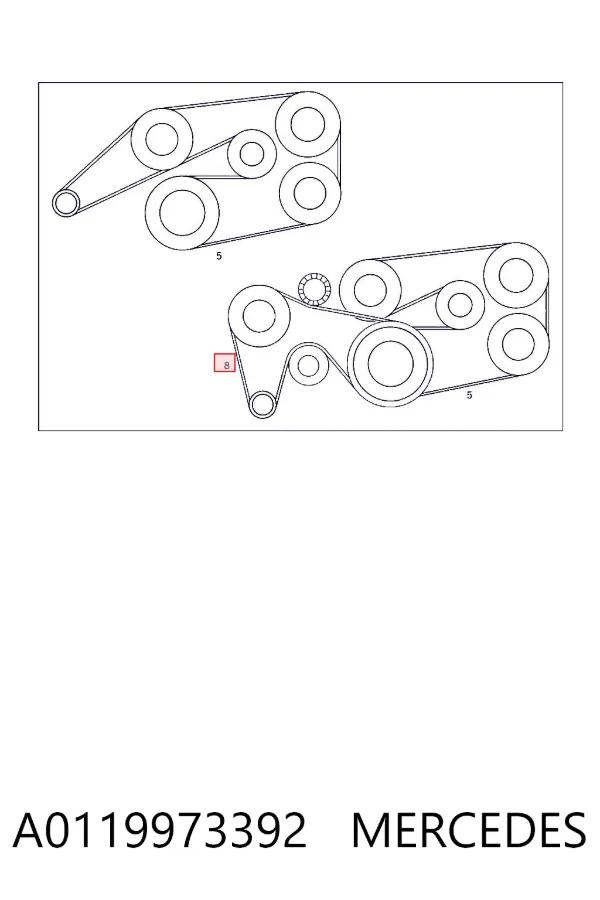 Correia dos conjuntos de transmissão A0119973392 Mercedes