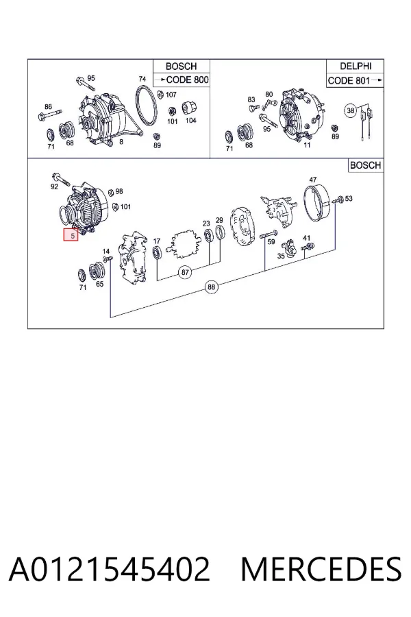 Gerador A0121545402 Mercedes