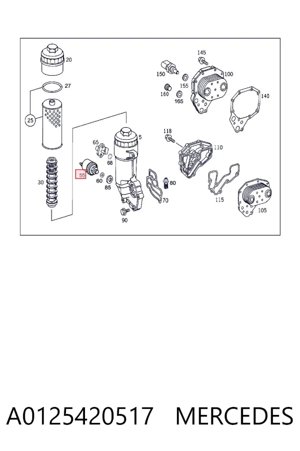 Sensor de pressão de óleo A0125420517 Mercedes