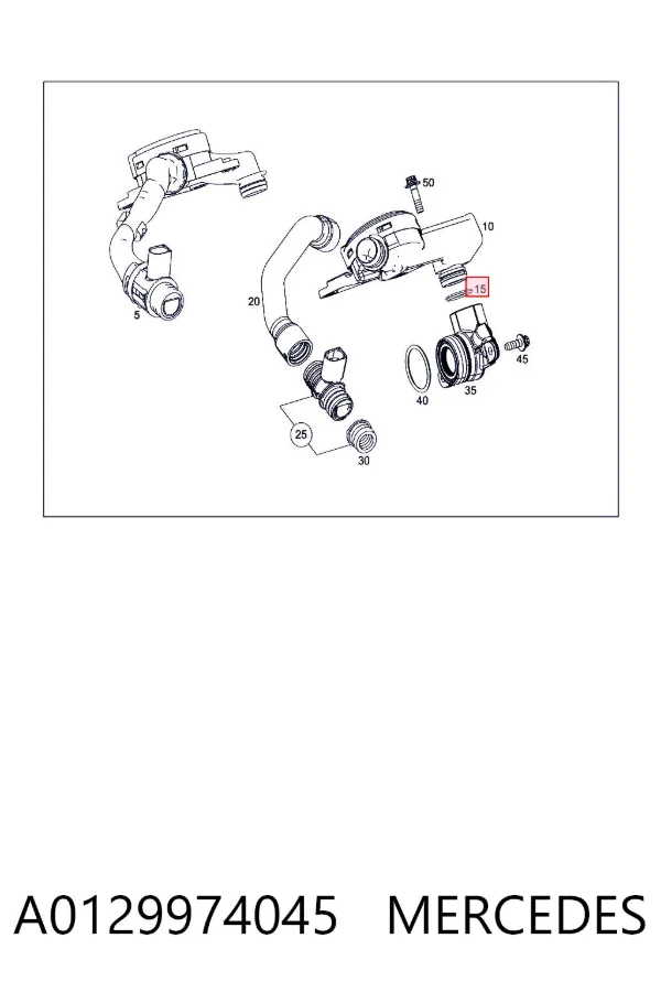 Vedante anular de separador de óleo dos gases de cárter A0129974045 Mercedes
