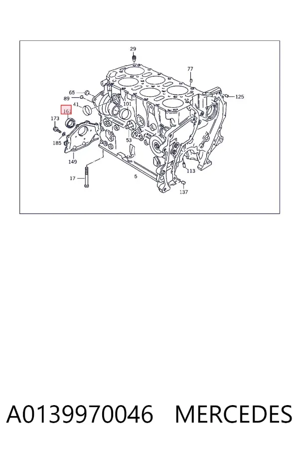Vedação dianteira de cambota de motor A0139970046 Mercedes
