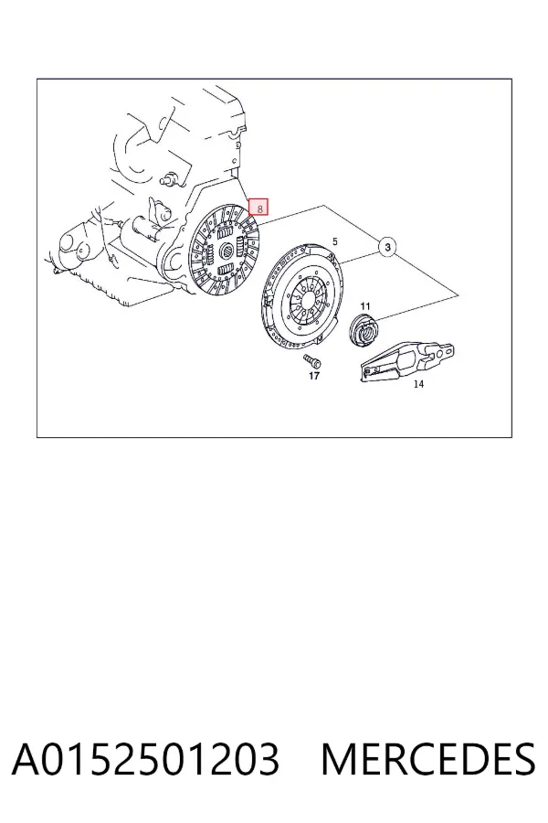 Disco de embraiagem A0152501203 Mercedes