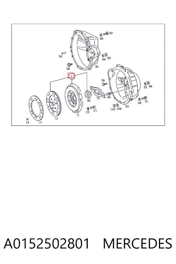 Kit de embraiagem (3 peças) A0152502801 Mercedes