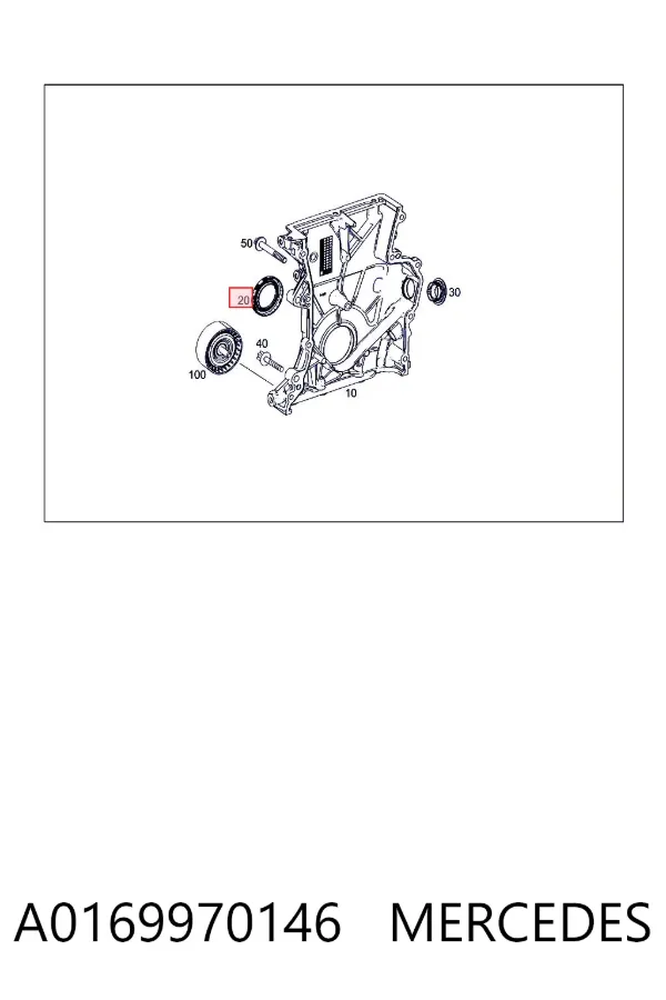 Vedação dianteira de cambota de motor A0169970146 Mercedes