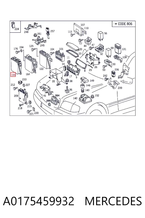 Módulo de direção (Centralina eletrônica) de motor A0175459932 Mercedes