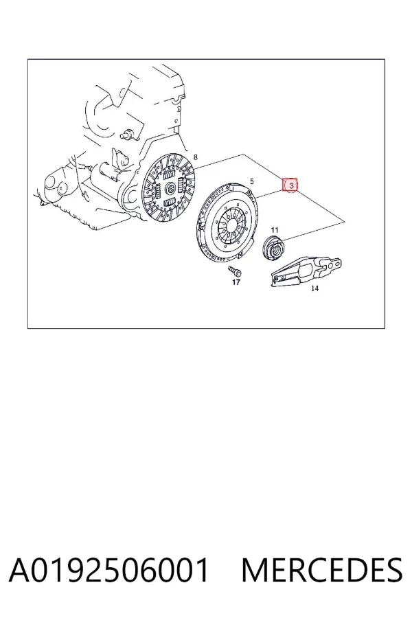 Kit de embraiagem (3 peças) A0192506001 Mercedes