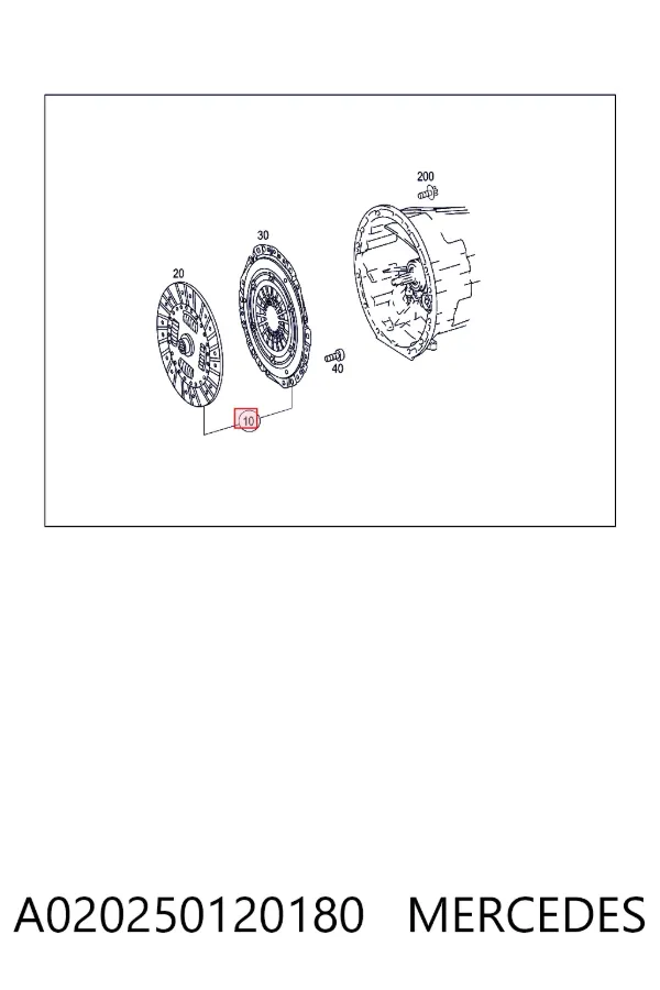 Kit de embraiagem (3 peças) A020250120180 Mercedes
