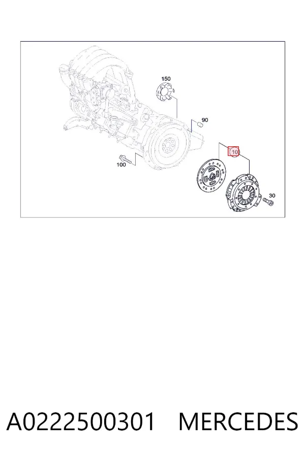 Kit de embraiagem (3 peças) A0222500301 Mercedes