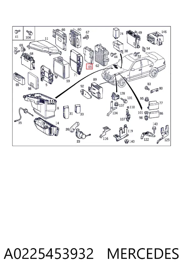 Módulo de direção (Centralina eletrônica) de motor A0225453932 Mercedes