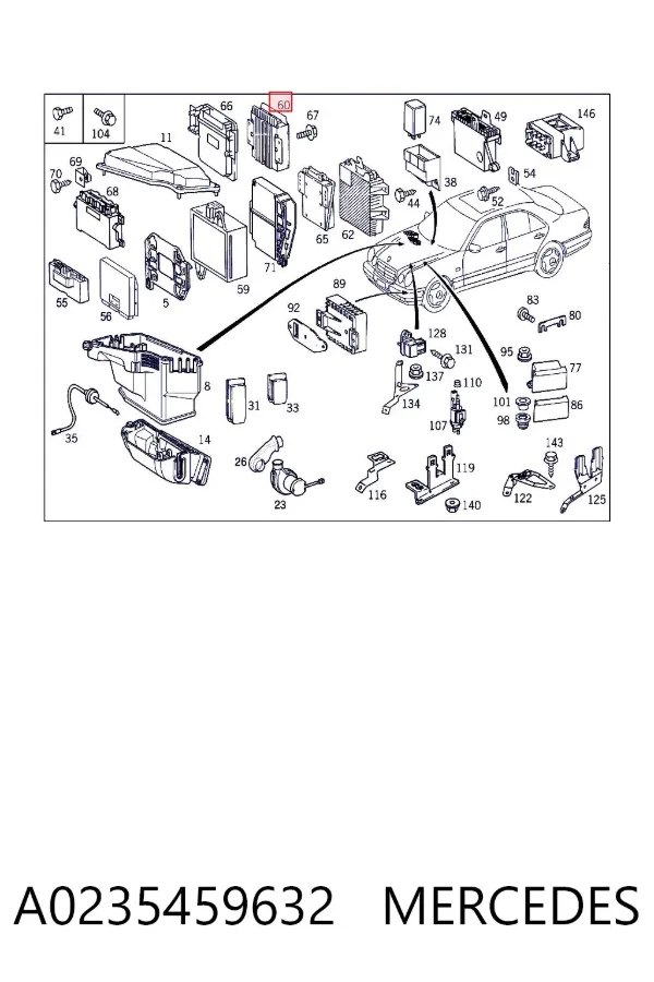 Módulo de direção (Centralina eletrônica) de motor A0235459632 Mercedes