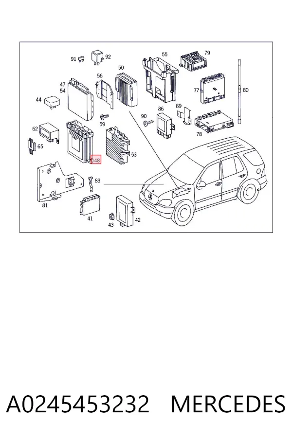 Módulo de direção (Centralina eletrônica) de motor A0245453232 Mercedes