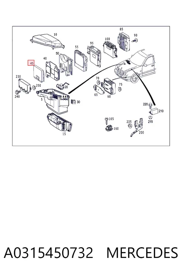 Unidade de controlo ESP A0315450732 Mercedes