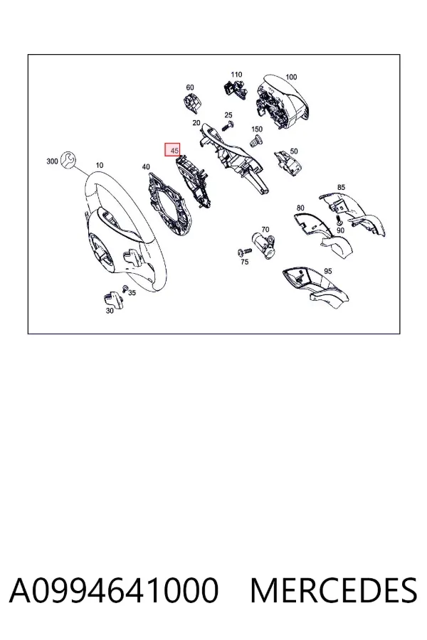 Anel AIRBAG de contato, cabo plano do volante A0994641000 Mercedes