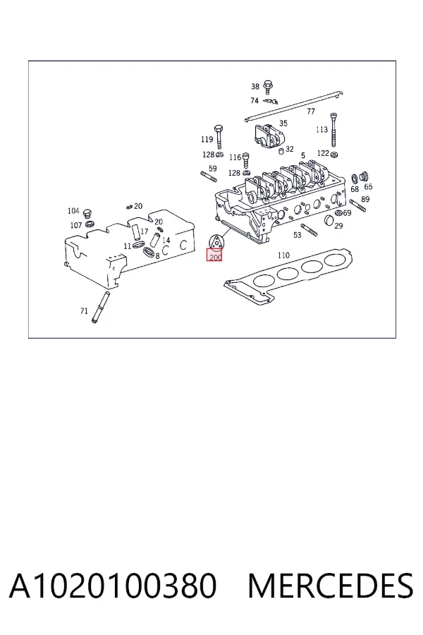 Kit de vedantes de motor completo A1020100380 Mercedes