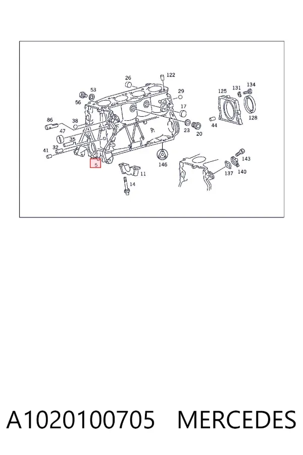Bloco de cilindros de motor A1020100705 Mercedes