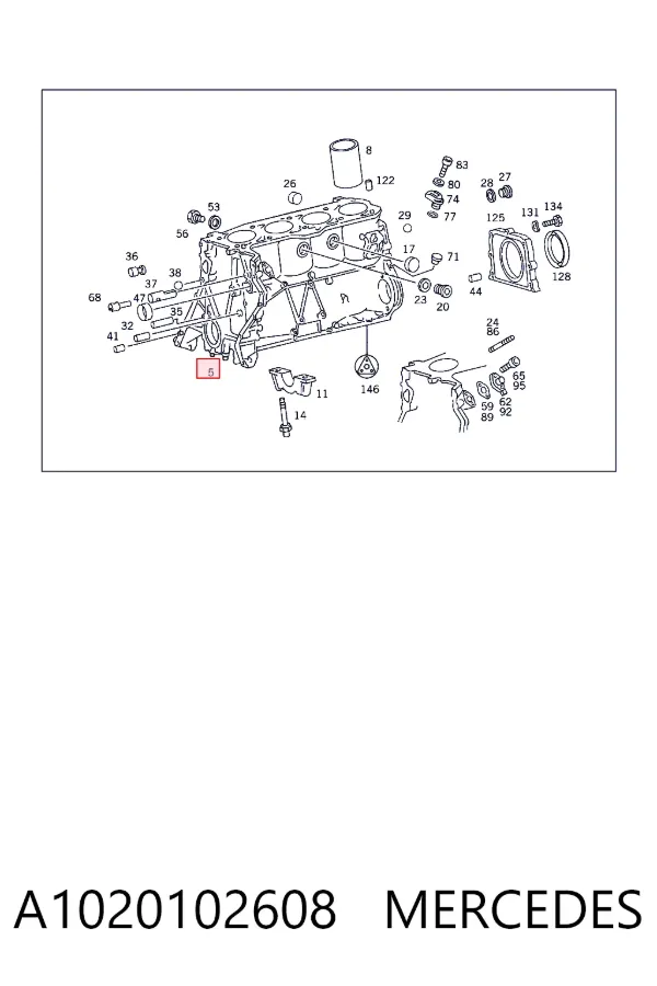 Bloco de cilindros de motor A1020102608 Mercedes
