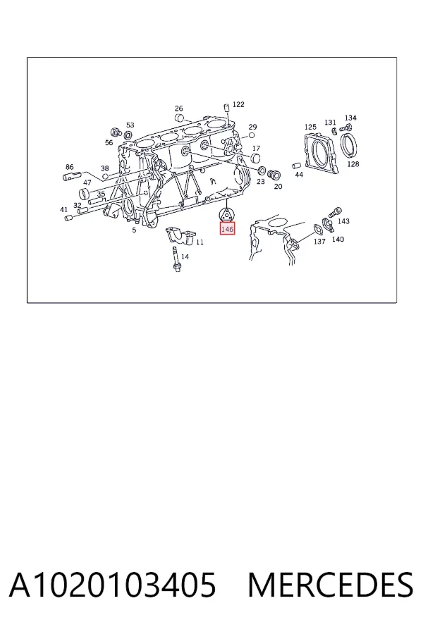 Kit inferior de vedantes de motor A1020103405 Mercedes
