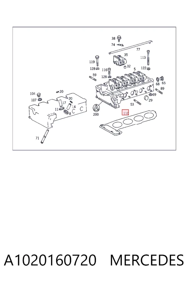 Vedante de cabeça de motor (CBC) A1020160720 Mercedes
